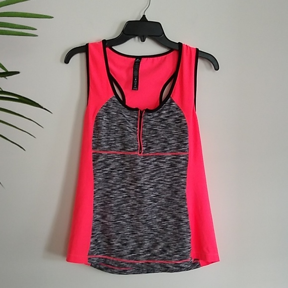 RBX Tops - RBX Coral Black & Gray Racer Back Tank L